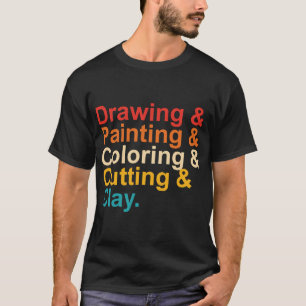 Camiseta Retrô de pintura Coloração de corte