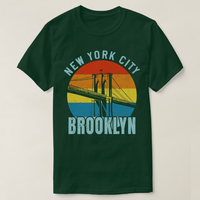 Camiseta Retro de Ponte Brooklyn NYC (Frente do Design)