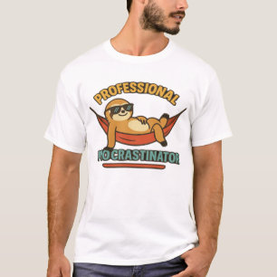 Camiseta Retro de Preguiça Procrastinadora Profiss