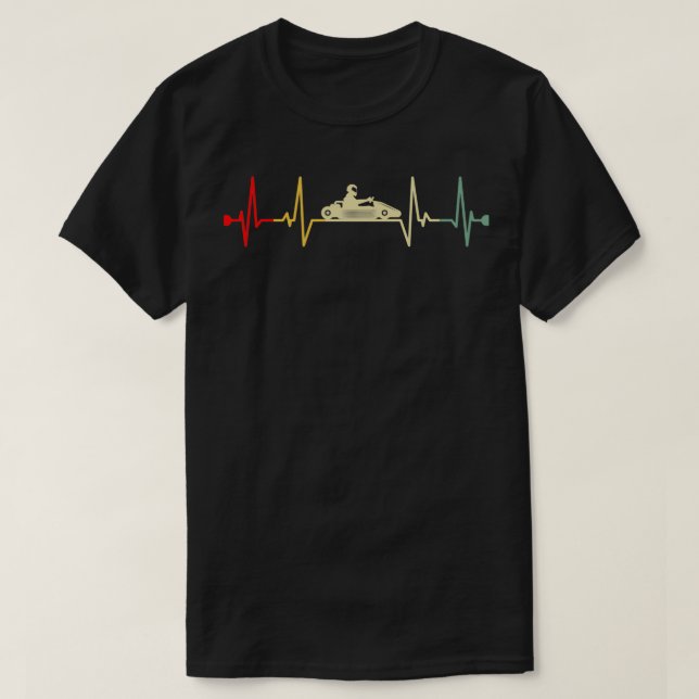 Camiseta Retrô de pulsação de corrida de kart (Frente do Design)