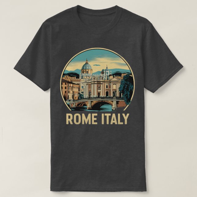 Camiseta retro de roma itália (Frente do Design)