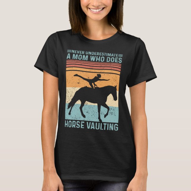 Camiseta Retro de salto de cavalos equestres (Frente)