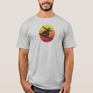 Camiseta Retro de Salto do Quadro de Snowboard