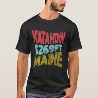 Camiseta Retro de Subescalas de Hiking Maine Katahdin