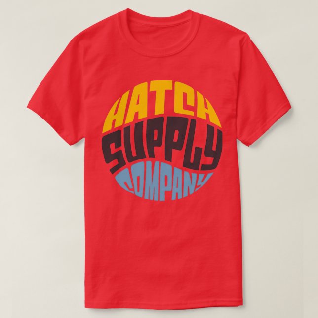 CAMISETA RETRO DE SUPRIMENTO DE HATCH (Frente do Design)
