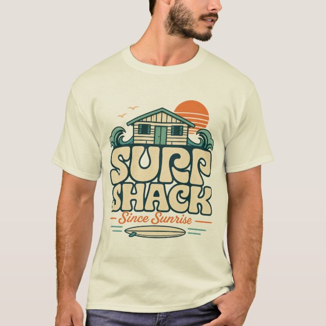 Camiseta Retro de Surf da Casa de Praia (Frente)