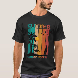 Camiseta Retro de Verão Pintada ao Sol