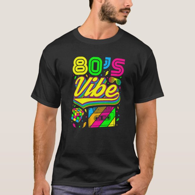 Camiseta Retro de Vestido do Partido dos Oitenta anos 80 (Frente)