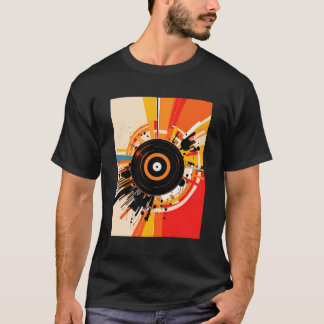 Camiseta Retro De Vintagem De Música Dj Do Vinyl Record Pla