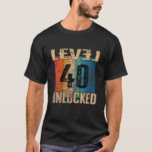Camiseta Retro de Vintagem Desbloqueada no Nível de anivers
