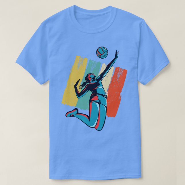 Camiseta Retro de Voleibol de Beachvoleibol (Frente do Design)