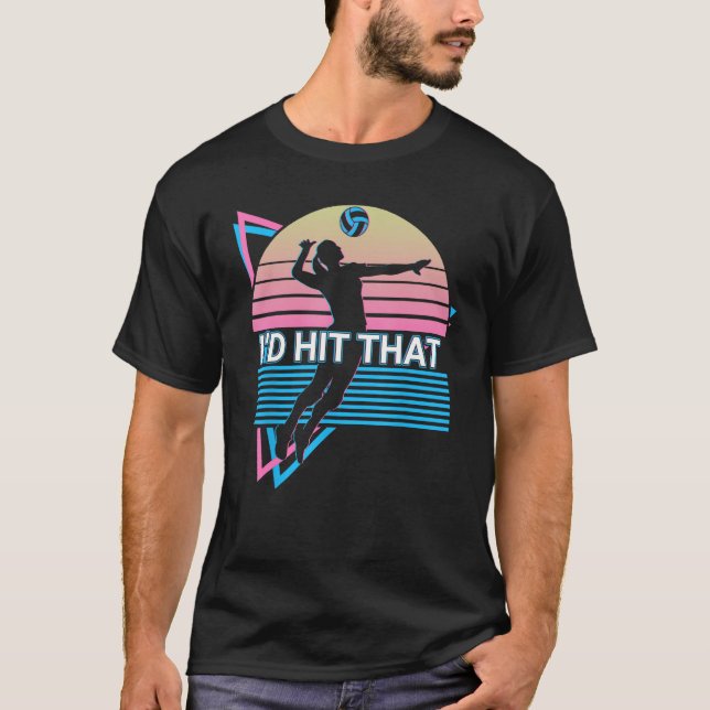Camiseta Retrô de Voleibol Eu ia bater (Frente)
