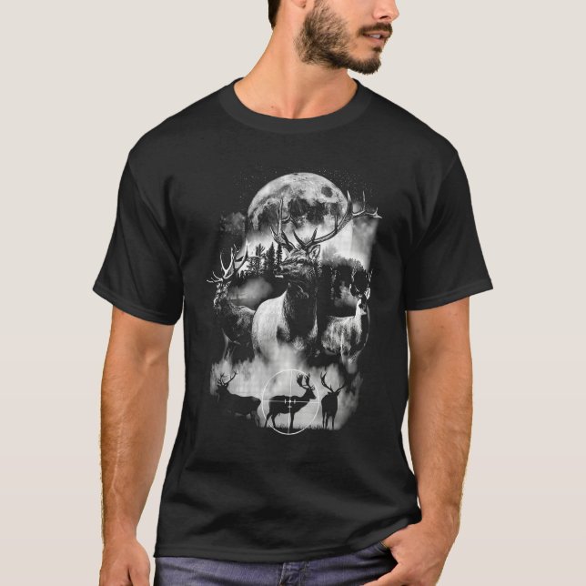 Camiseta Retro Deer Hunting Outdoor Hunter Graphic (Frente)