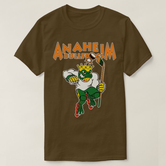 Camiseta Retro Defunct Anaheim Bullfrogs Roller Hockey (Frente do Design)