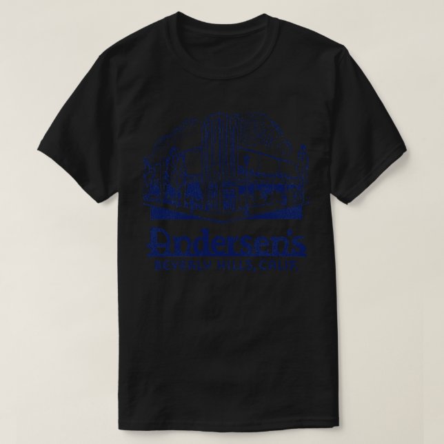 Camiseta Retro Defunct Andersens Restaurant Beverly Colinas (Frente do Design)