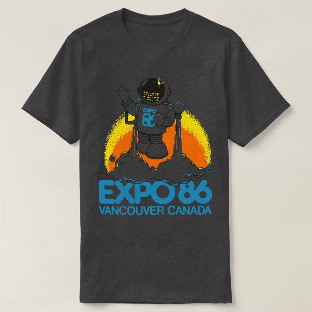 Camiseta Retro Defunct Expo 86 Worlds Fair Vancouver Canadá (Frente do Design)