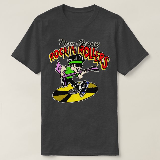 Camiseta Retro Defunct New Jersey Rockin Rollers Hockey (Frente do Design)