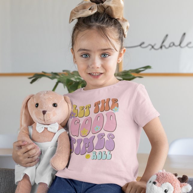 Camiseta Retro Deixe os bons tempos rolar aspas cor-de-rosa (Criador carregado)