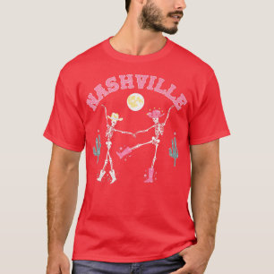 Camiseta Retro Desert Skeleton Dancing Cowboy Nashville Com