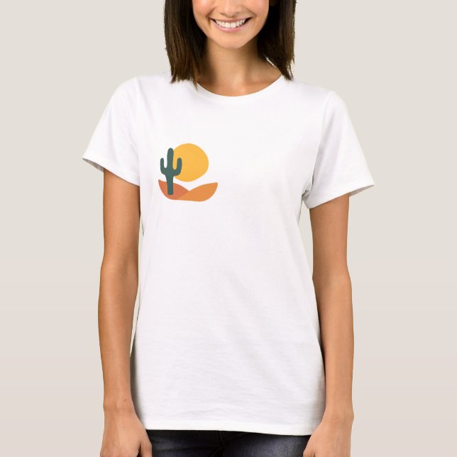 Camiseta Retro Desert with Cactus (Frente)