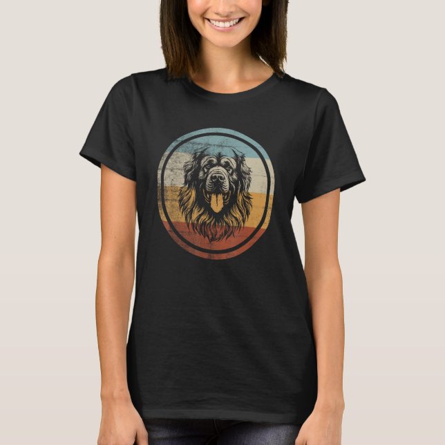 Camiseta Retro Design Leonberger Dog (Frente)