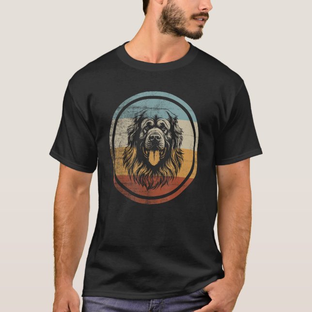 Camiseta Retro Design Leonberger Dog (Frente)