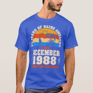 Camiseta Retro Dezembro De 1988 34 anos de pesca com 34 ano