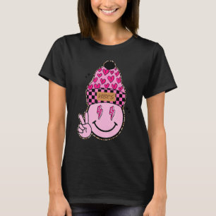 Camiseta Retro Dia de os namorados Beanie Happy Face Pink C