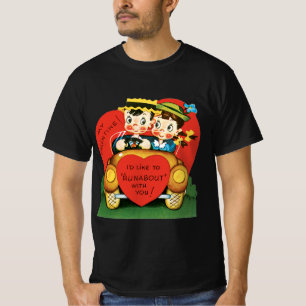 Camiseta Retro Dia dos Namorados, Garoto e Garota Vintage e
