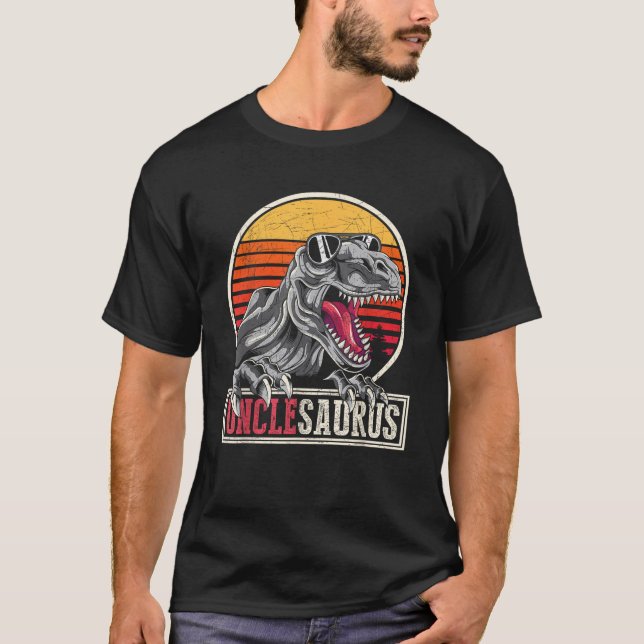 Camiseta Retro Dinossauro Legal Tio Unclesaurus T Rex (Frente)