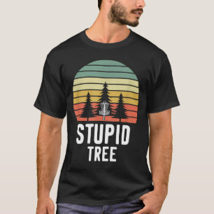 Camiseta Retro Disco Golf Estúpido Árvore Funny Frisbee Gol