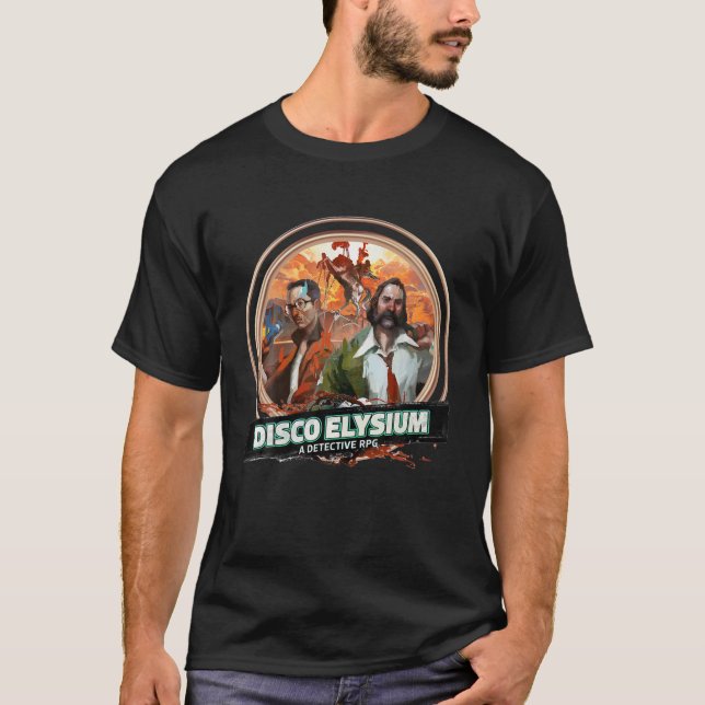 Camiseta Retro Disco Videogames Reproduzindo Elysiums Vinta (Frente)