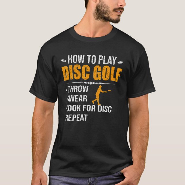 Camiseta Retro Disk Golfer Men How To Play Disk Golf Repea (Frente)