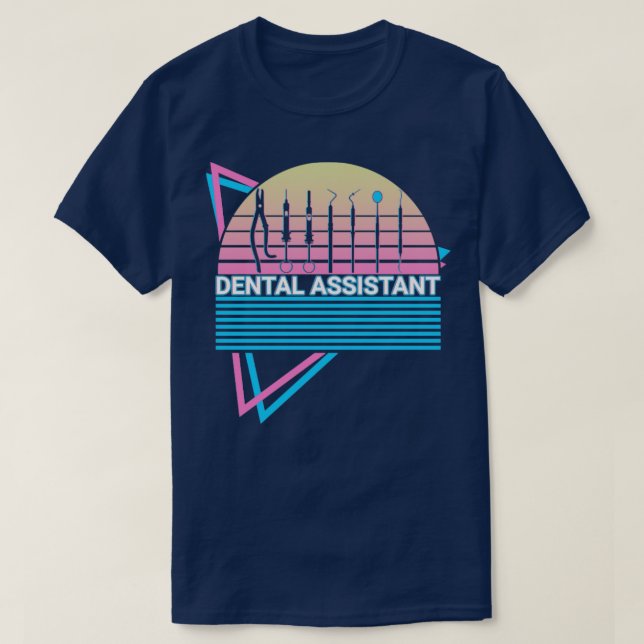 Camiseta Retro do Assistente de Dentação (Frente do Design)