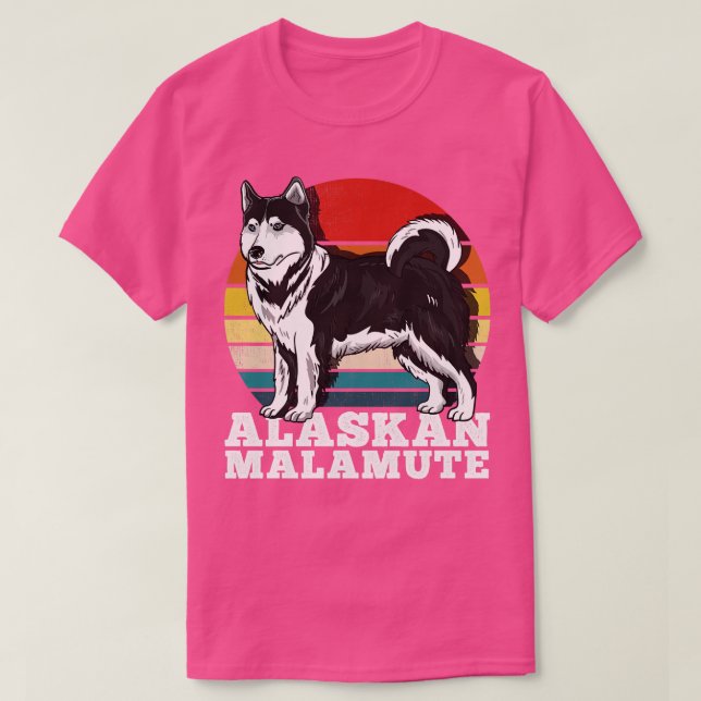 Camiseta Retro do Cachorro Malamute (Frente do Design)