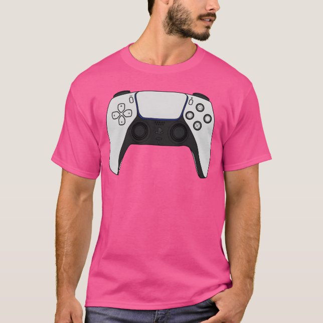 Camiseta Retro do controlador de jogos Playstation 5 (Frente)