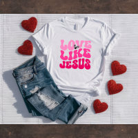 Camiseta Retro do Dia dos Namorados Ama Como Jesus
