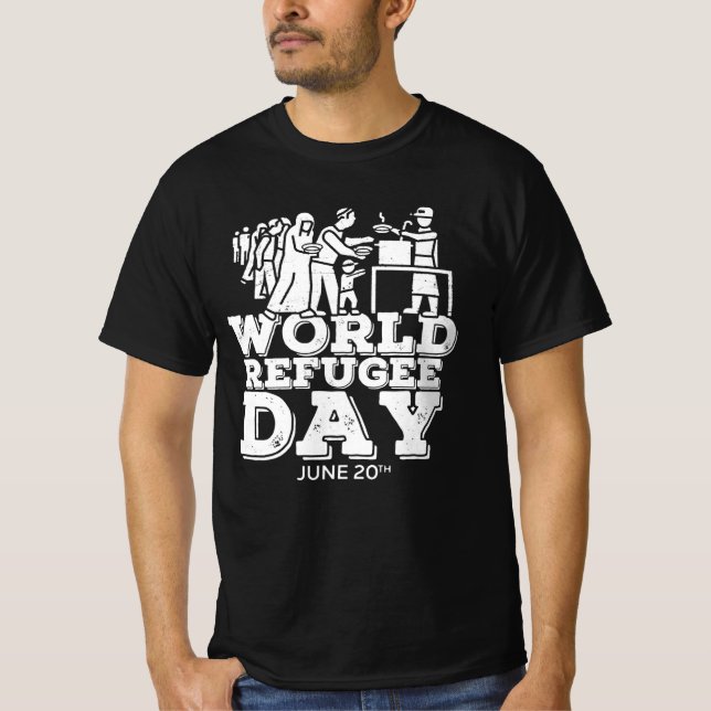 Camiseta Retrô do Dia Mundial de Refugiados (Frente)