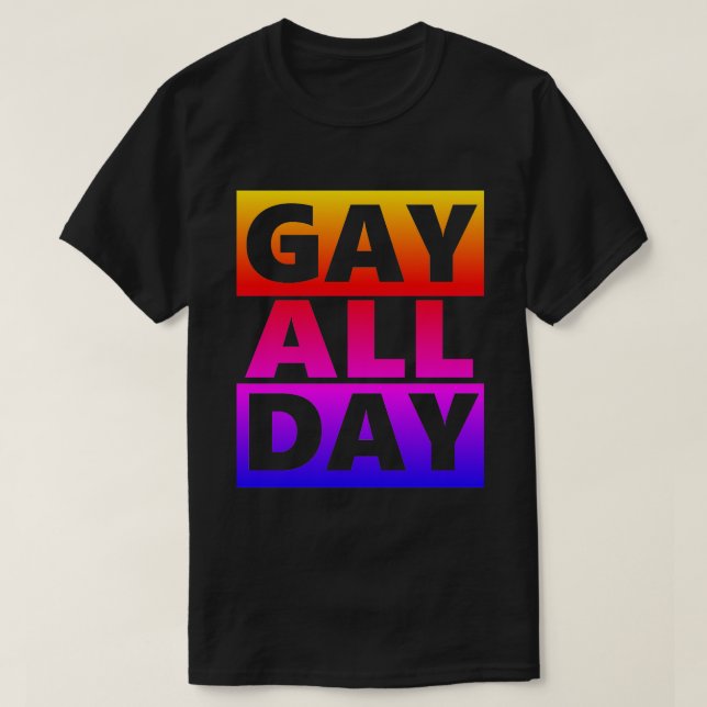 Camiseta Retro do gay All Day (Frente do Design)