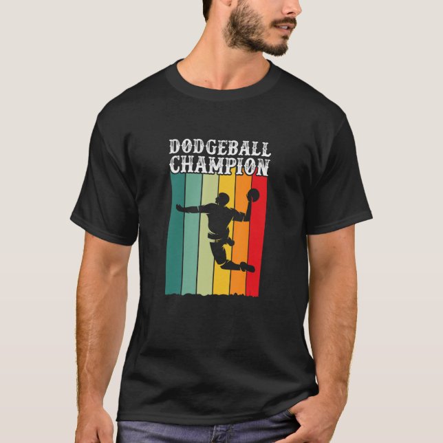 Camiseta Retro do Jogador de Caramelo Dodge Ball Champion (Frente)