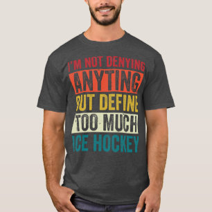 Camiseta Retrô Do Jogador De Hóquei No Gelo Muito Engraçado