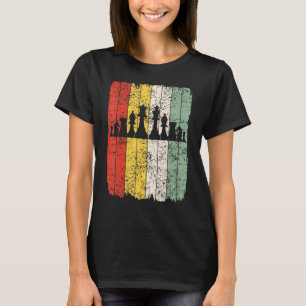 Camiseta Retro do Jogador de Jogo de Peças de Jogo de Xadre