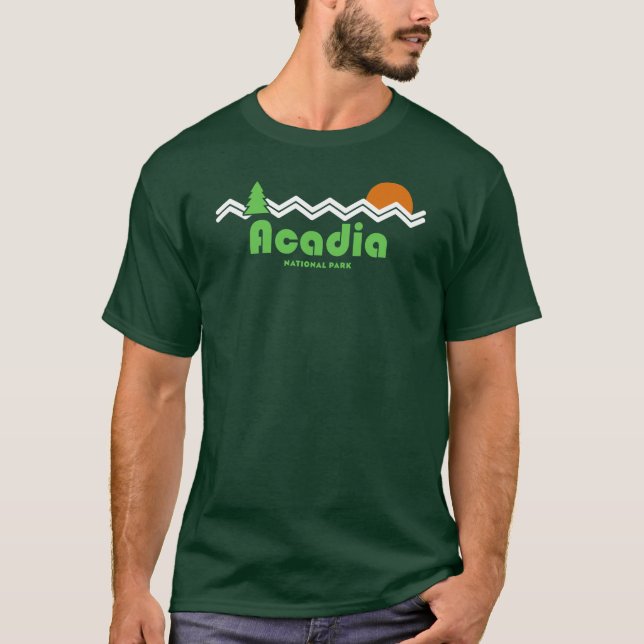 Camiseta Retro do Parque Nacional Acadia (Frente)
