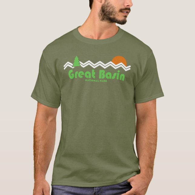 Camiseta Retro do Parque Nacional da Bacia excelente (Frente)