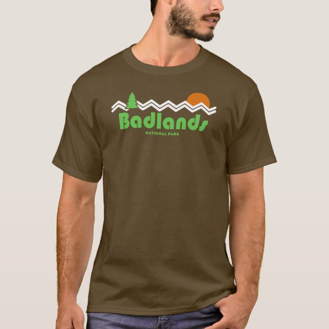 Camiseta Retro do Parque Nacional das Badlands (Frente)