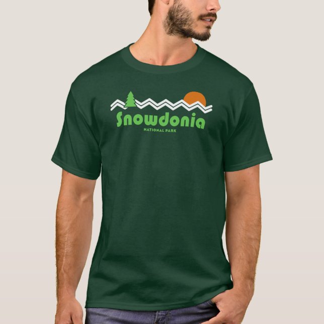 Camiseta Retro do Parque Nacional Snowdonia (Frente)