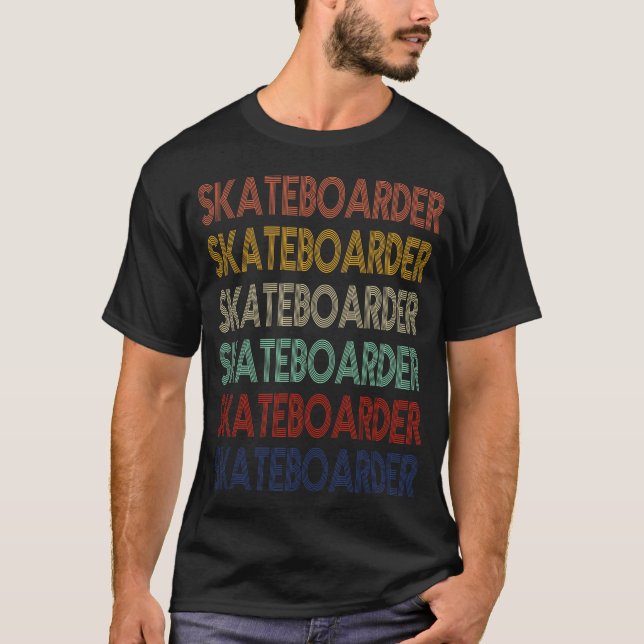 Camiseta Retro do skateBOARDER. SKATEBOARDER Vintage T-shir (Frente)