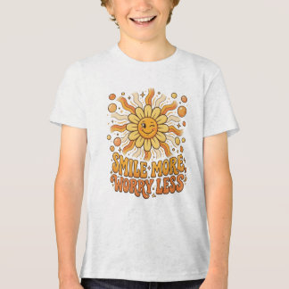 Camiseta Retro do Sol Sorria Mais Preocupe Menos