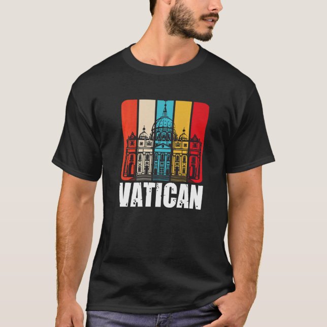Camiseta Retro do Vaticano Basilica de Peter, da rua, da It (Frente)