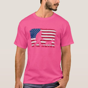 Camiseta Retro Doberman Pinscher 4 de julho Bandeira Americ